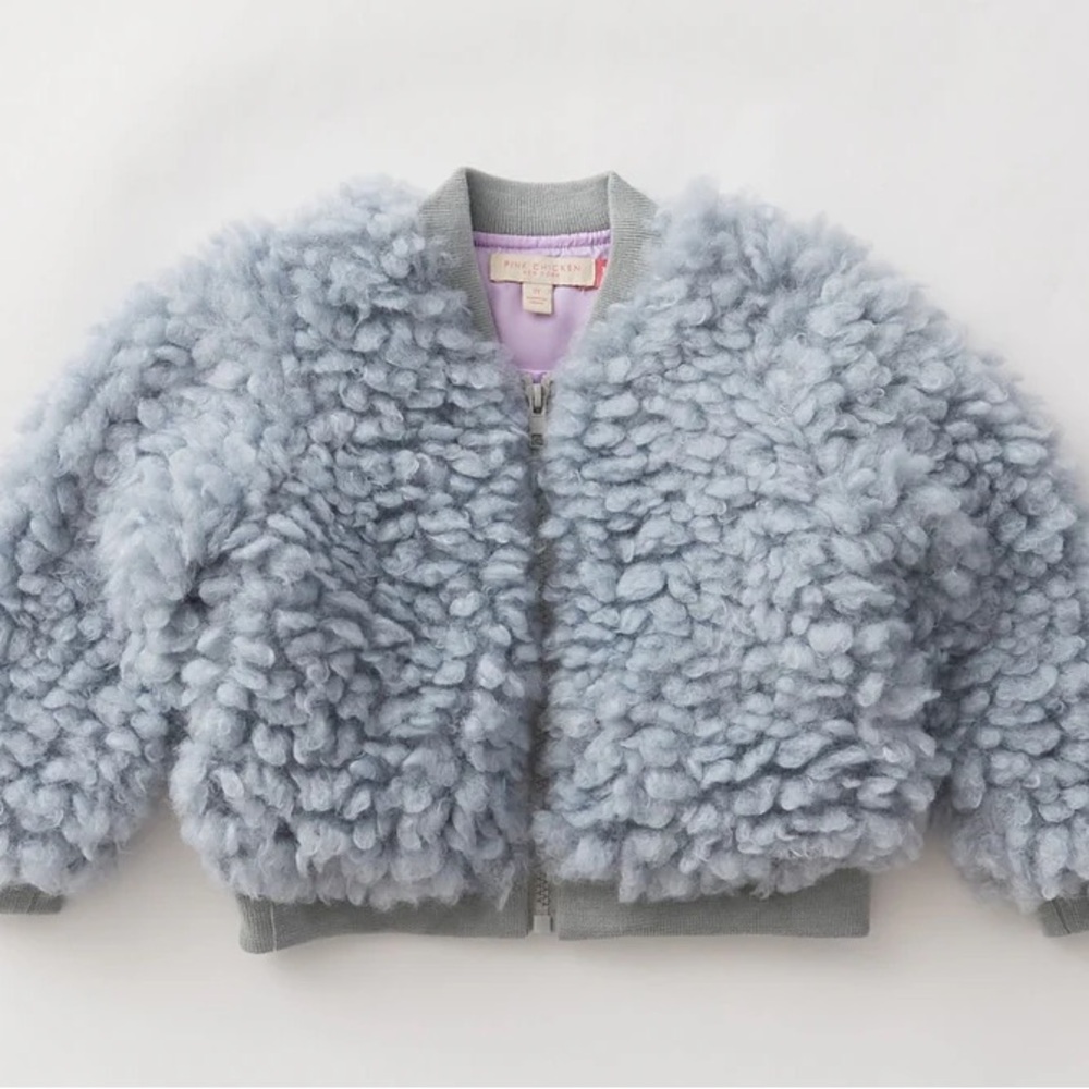 2Y Pink Chicken Fluffy Blue Jacket